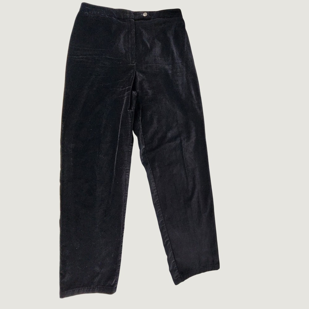 Vintage‎ Crazy Horse Liz Claiborne Black Velvet Pants 100% Cotton Womens 12 Y2K